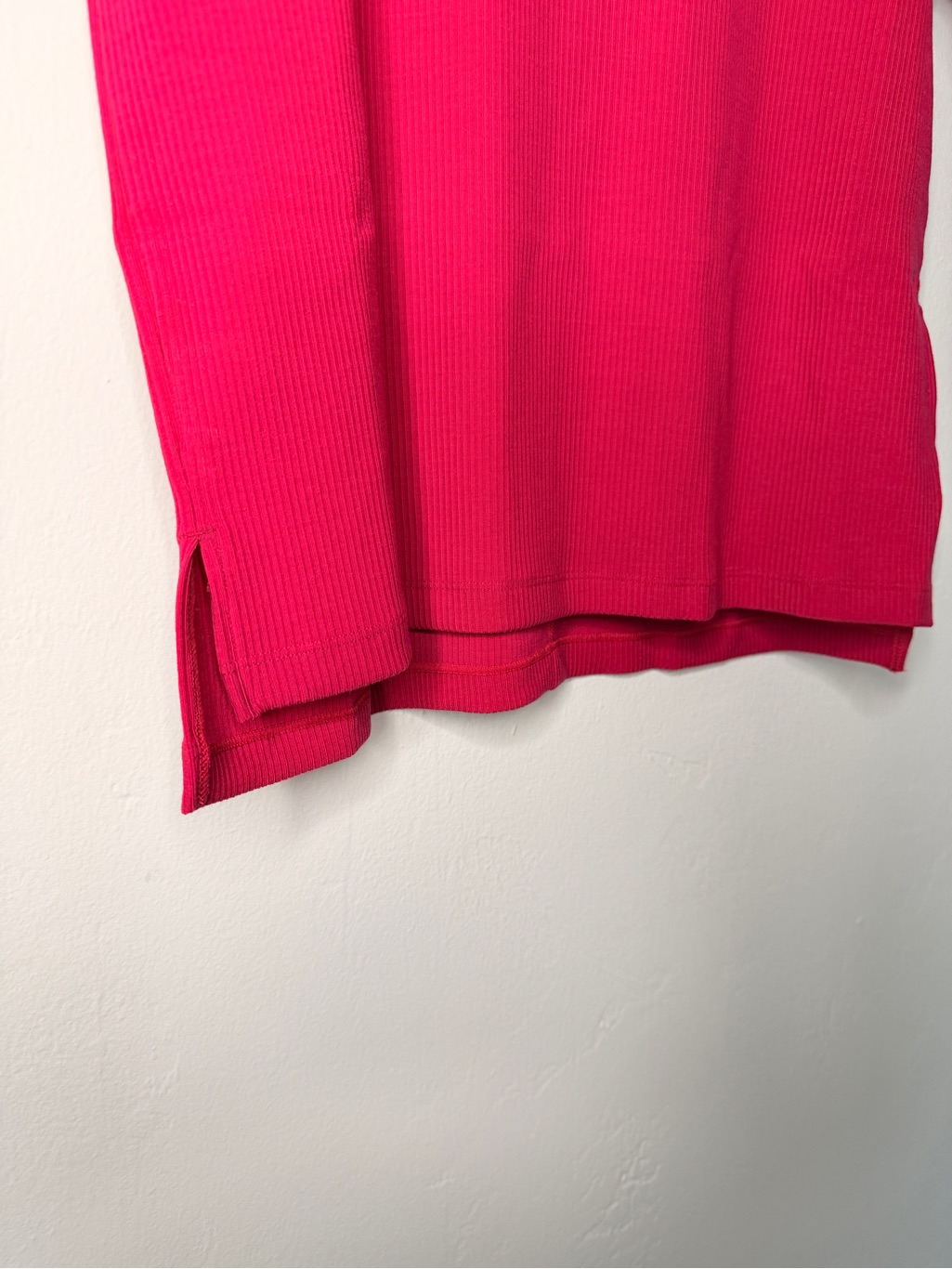 Woolx Delia Merino Wool Ribbed Short Sleeve Top Size Small Pink/Poppy Spark Nwt — image 5 of 8